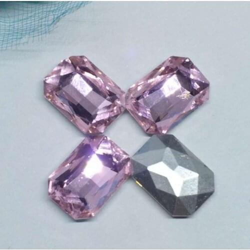 Pink Rectangular Crystal Glass Sewing Rhinestones Pointback DIY Wedding Dress 4*6 6*8 8*10 10*14 13*18 18*25