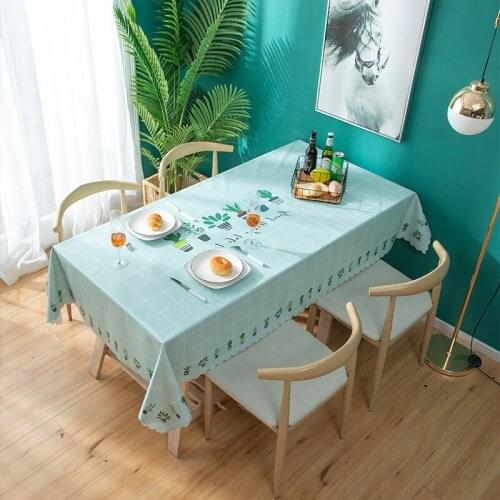 Waterproof Oilproof Table Cover Rectangular PVC Table Cloth for Wedding Party Tablecloth Plants Geometry Printed Tablecloths