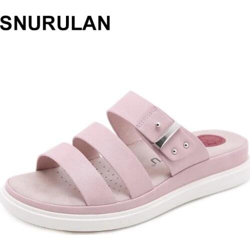 SNURULANNew Women Summer Slippers Simplicity Female Sandals Flats Home Bathroom Slip On Shoes Ladies Girls Beach Flip Flops
