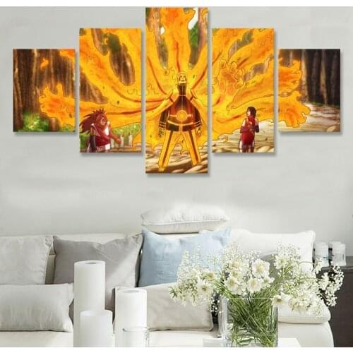 Modern Wall Art Canvas Paintings 5 Pieces Japan Anime Character Pictures Prints Home Decor Poster For Living Room Modular Frame