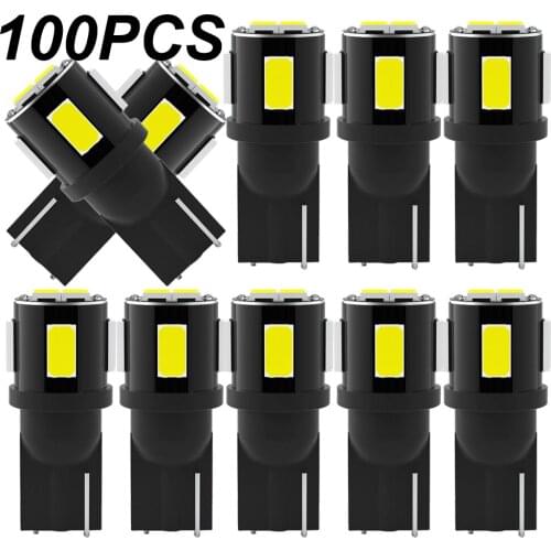 100x T10 Led Canbus W5W Led Bulbs 168 194 6000K White Signal Lamp Dome Reading License Plate Light Car Interior Lights Auto 12V