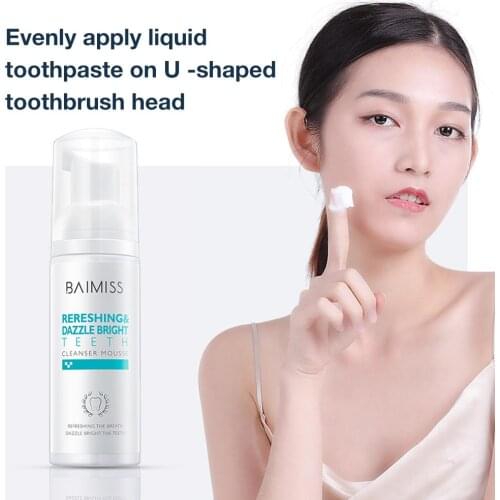 Fresh Shining Tooth Cleaning Mousse Toothpaste Teeth Whitening Oral Hygiene Removes Plaque Stains Bad Breath Dental Tool