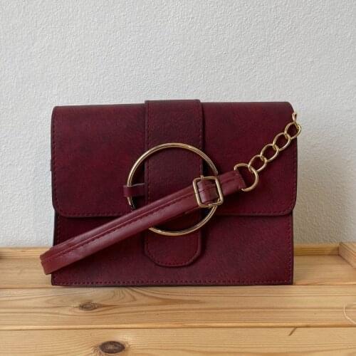 Tonar Zasta Burgundy Leather Ring Detail Women Casual New Season Fashion Trend Casual