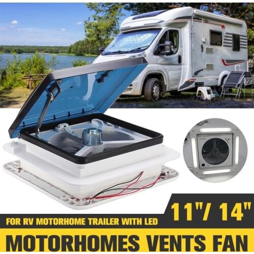 12 V 11''/14'' RV Ventilation Fan Exhaust Fan Caravan Accessories Manual Control Roof Mounted For RV Motorhome Trailer With LED