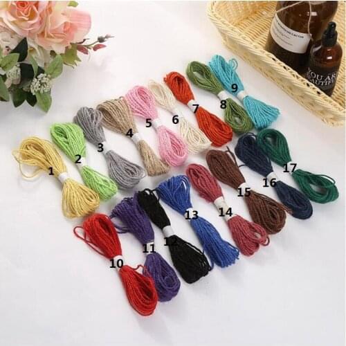 2mm 10yards Colorful Jute Rope Natural Label Cards String Gift Package Ribbon DIY Hemp Craft Supplier Scrapbook Wedding Decors