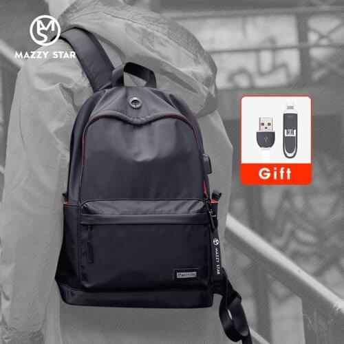 Mazzy Star Waterproof Backpack Men Casual Daypacks USB Charge Laptop Backpack Fits 15.6in Fashion Schoolbag Mochila Hombre 8018