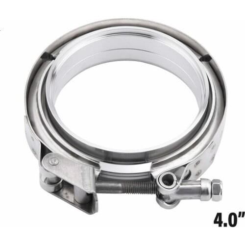 4.0" Male Female Stainless Steel V-Band Flange Exhaust Pipes Downpipe Car Motorcycle V Band Quick Release Clamp