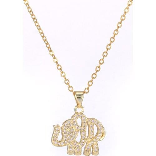 Hot Trendy Jewelry Bijoux Zircon Elephant Charms Necklaces & Pendants Choker Chain Best Friends Pendant Handmade Collier