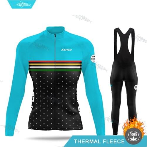 Women Cycling Clothing Long Sleeve Road Bike Jersey Set Winter Fleece Racing Mtb Custom Uniform Mallot Ciclismo Mujer Keep Warm