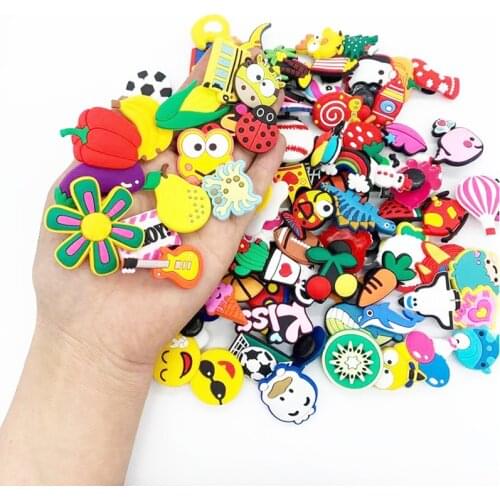 100pcs Cute Animals Sport Music PVC for Crocs Charms Shoes Decorations for Croc Jibz Accessories Slipper Designer Backpack Women