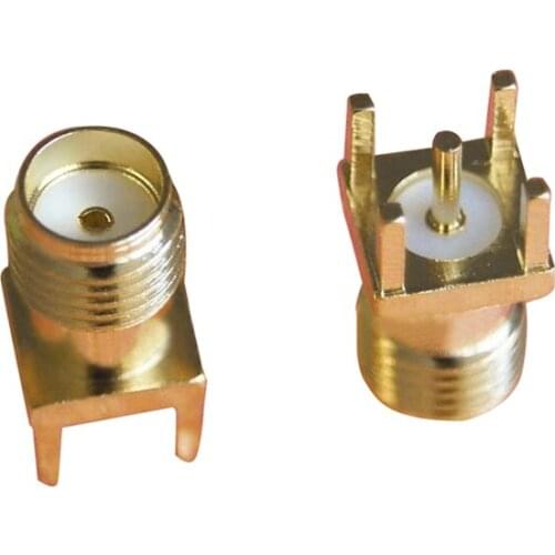 10x SMA Female Jack Solder PCB Mount Straight RF Connector Gold