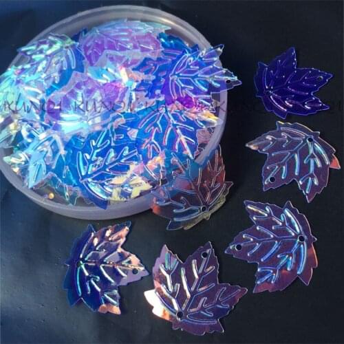 300pcs 22*21mm Golden Transparent Leaves Loose Sequins Paillettes Sewing,Wedding crafts, Women Kids DIY Garment Accessory