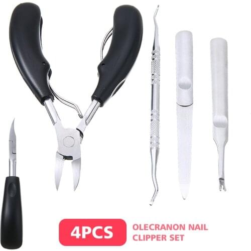 4pcs Stainless Toenail Clipper Set Nail Clippers for Thick Ingrown Toe Nail Precision Nail Scissor Cut Toenails Tool