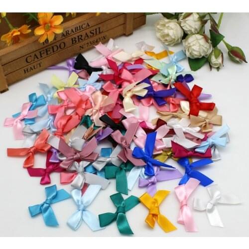 50-200Pcs 10mm Satin Ribbon Bows for craft/decorative Christmas Party Decor Gift Packing Bowknots Sewing Headwear Materials