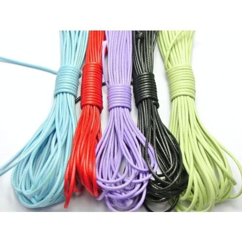 50 Merters Mixed Color Korean Waxed Cord String Thread 1mm for Bracelet Necklace