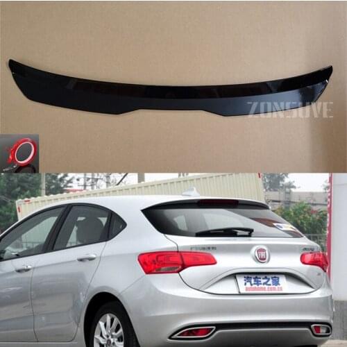 Use For Fiat Ottimo 2014-2017 Year Roof Spoiler Carbon Fiber Look Accessories Body Kit Factory Style