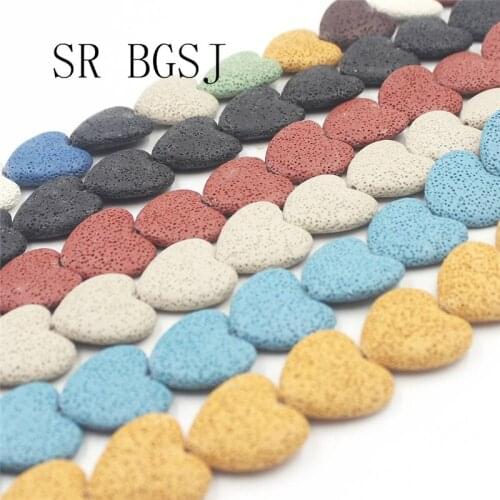 Free Shipping SR 27mm Select by Color Flat Heart Beads Volcanic Rock Lava Big Gemstone Beads 15inch