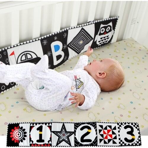 Black And White Baby Toys 0 12 Months Education Developing Crib Toy Baby Bed Bumper Hanging Crib Early Learning Toys For Babies