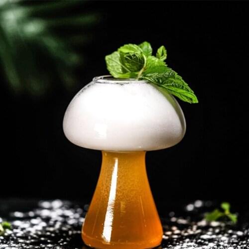 Mushroom Design 380ml Cocktail Glass , Novelty Drink Cup for KTV Bar Night Party Q0KA