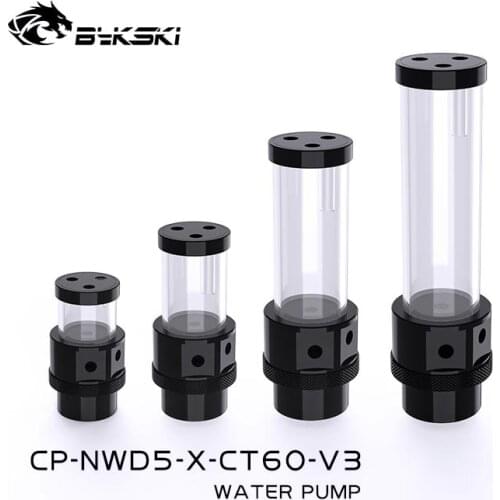 Bykski 18W D5 Combo Pump + Reservoir Maximum 5000RPM / Flow Lift 3.8 Meter / 1100L/H Water Cylinder Tank Length 120/170/230mm