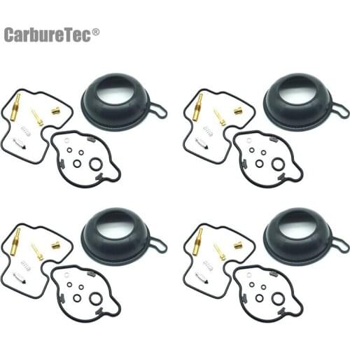 For Honda VFR750F 1994 - 1997 VRF 750 F Carburetor Repair Kit Vacuum Diaphragms Chamber Gasket Main Slow Jet Float Vavle 4 Sets