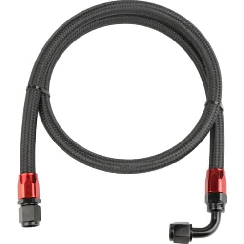 AN4/6/8/10/12 Fuel Line Hose Fitting Kit 1M Nylon Stainless Steel Braided CPE Hose with Straight and 90 Degree Swivel Hose Ends