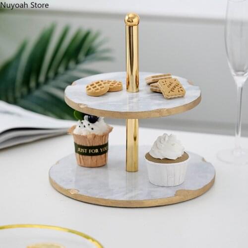 Light Luxury Metal Cake Tray European-style Creative Double-layer Dessert Table Shelf Wedding Banquet Decoration Storage Tray