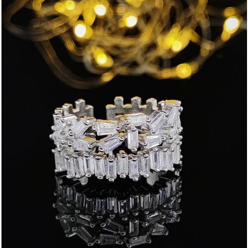 Hot Selling Trendy Solid 925 Sterling Silver Eternity Band Ring Africa for Girl Lovers Love Party Gift Jewelry R5431