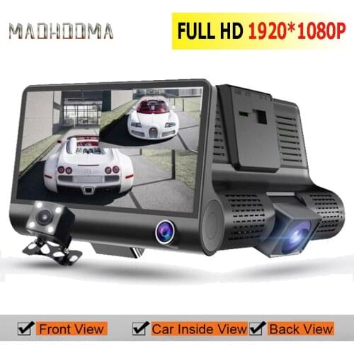 MaoHooMa Car Dvr 3 Camera Lens 4.0 Inch Dash Cam Auto Video Recorder Registrator Dual Lens With Rear View Camera DVRS Camcorder