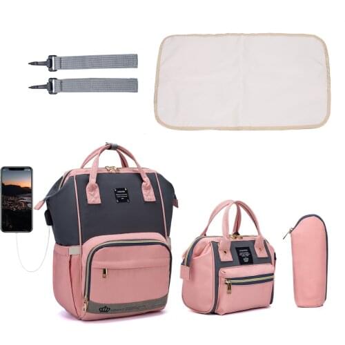 Fashion Mummy Maternity Nappy Bag Multi-function Large-capacity Travel Diaper Bag Backpack Baby Nursing Bag Set Insulated Bag