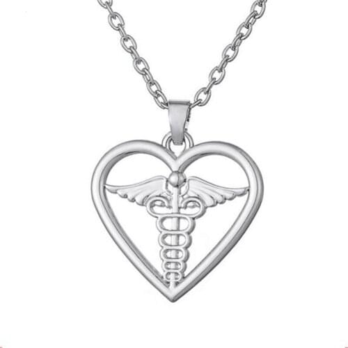 Trendy Pendant Necklace For Women Men Medical Sign In Heart Pendant Cool And Attractive Zinc Alloy Provide Dropshipping