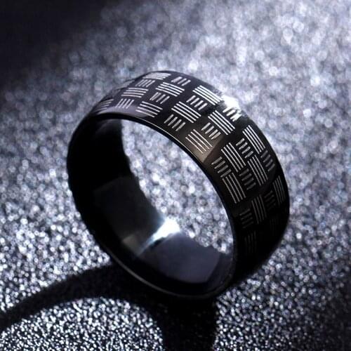MANGOSKY 8MM 316L Titanium stainless steel ring for Men and Women