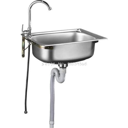Stainless Steel Wall-mounted Sink, Small Single-slot Kitchen, Simple Kitchen Sink, Sink, Sink, Sink, Single Basin With Stand