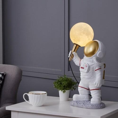 Hotel Living Room Lobby Exhibition Hall Vertical Table Light Art Resin LED Moon Lamp For Bedroom Table Lamp Creative Desk Lamps