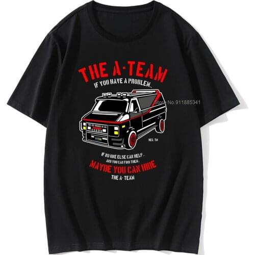 THE New A-TEAM T-SHIRT Mens Van Funny 80s TV Program Show Cotton Mr-T Unisex Oversized 100% Cotton Top