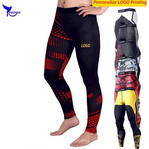 NEW Quick Dry Mens Running Pants Compression Sportswear Tights Gym Fitness Training Sports Leggings Workout Bottoms Personalize