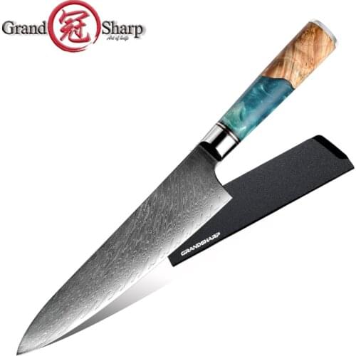 GRANDSHARP 8 Inch Kitchen Knives 67 Layers Damascus Chef Knife Profession For Meat Vegetable Cooking Japanese Knife Gift Box