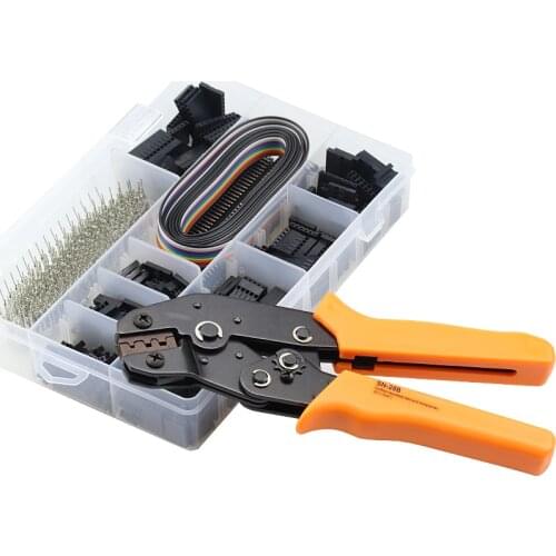 0.1-1.0mm2 Dupont Crimper Plier Tool Press Pliers Crimp Connector+1550pcs Dupont CableJumper Wire Pin Header Housing Hand Tool
