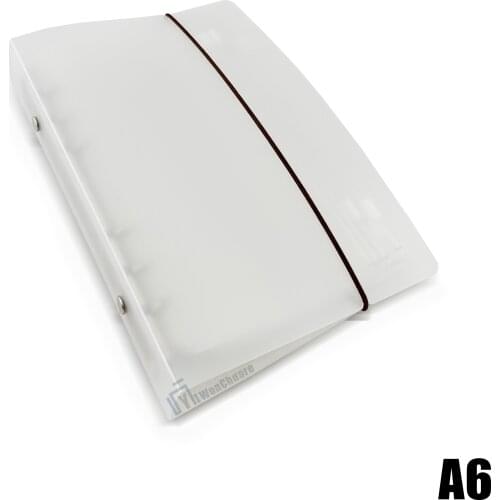 A6 Binder Planner Transparent Frosted Notebook Loose-leaf Binder 6Pcs 6-Hole Binder Zipper Clip Binder Pocket Cash Envelope PVC