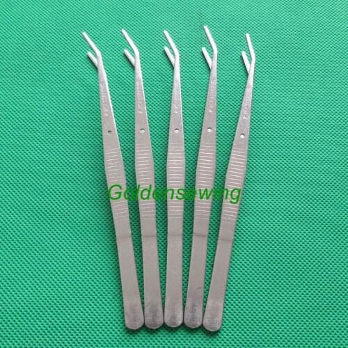 5 PCS 6" Deluxe Bent Tweezers long #TWE6
