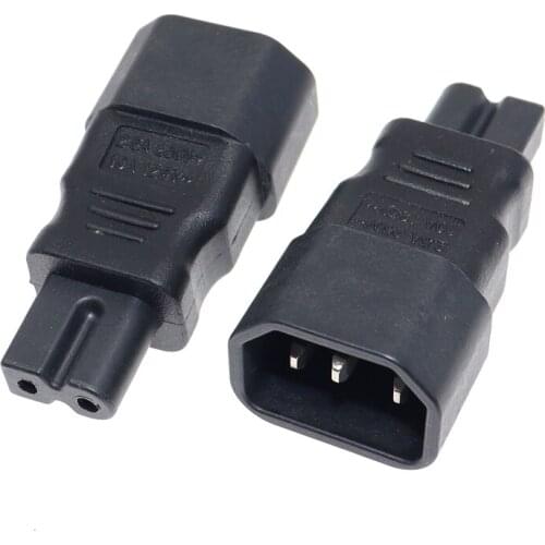 IEC 320 C14 to C7 Polarized Adapter, IEC 3Pole Male to 2Pole Female Figure 8 Power Converter 10A 250V AC Adapter