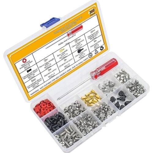 Promotion! 300Pcs Personal Computer Screw Standoffs Set Assortment Kit with a Screwdriver for Hard Drive Computer Case Motherboa