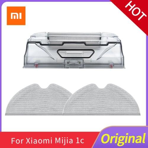 New XIAOMI MIJIA Robot Vacuum Cleaner 1C Original Accessories Bag Kit Trash Box Dust Box HEPA Filter Mop Cloth parts