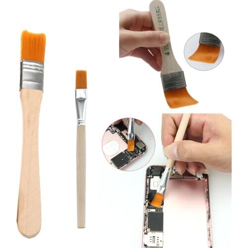 Soft Dust Cleaning Brush with Wooden Handle For iPhone Samsung Smartphone Tablet Laptop PC Repair Brushes Clean Tools