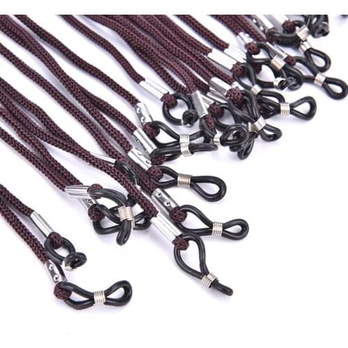 12pcs/Lot Brown Nylon Glasses String Cord Holder Sunglasses Neck Rope Strap