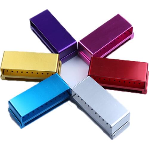 30 holes aluminium Dental Burs Holder Disinfection Holder Aluminum Block Oral Teeth Polishing Drill Holder