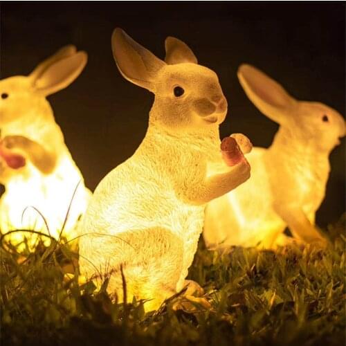 Modern led outdoor animal rabbit table lamps courtyard villa balcony view light decorative lawn lamps living room fixtures