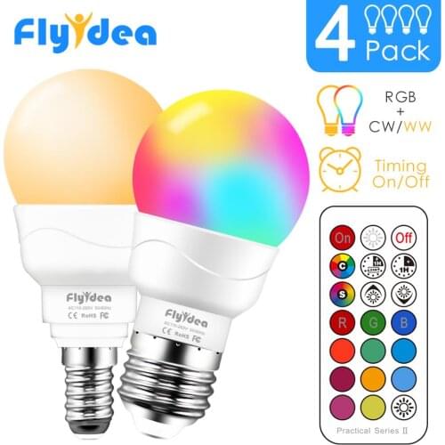 E14 LED Light Bulb Magic RGB Smart Lighting Lamp Color Change Dimmable With IR Remote Controller Smart Bulb E27 AC85-265V