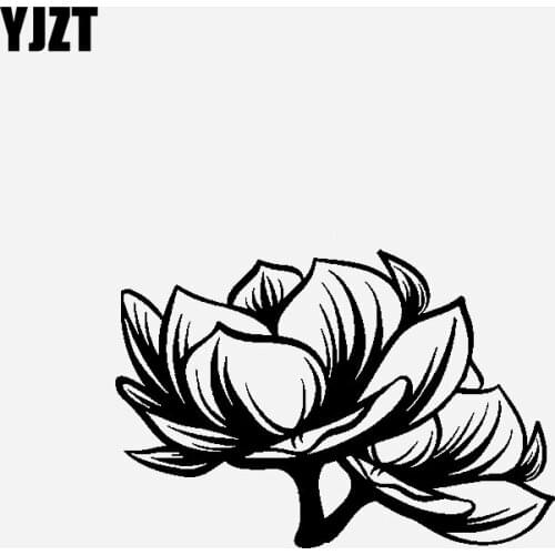 YJZT 15.8CM*10.8CM Flower Creative Design And Decoration Car Sticker Vinyl Decal Black/Silver C23-1035