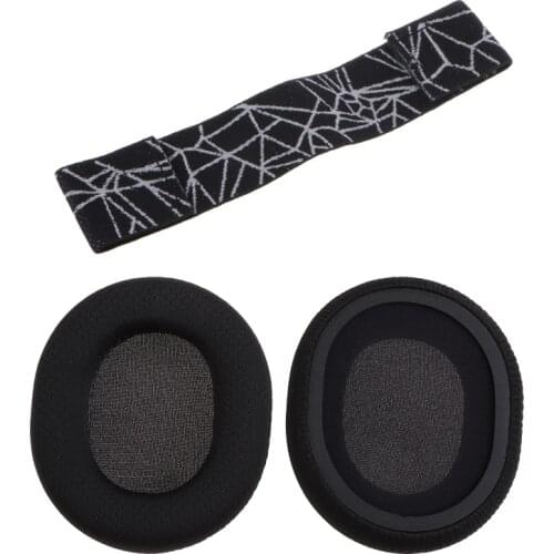 1 Pair Foam Earpads Ear Pads Sponge Cushion Replacement Elastic Head Band Headband for SteelSeries Arctis 3/5/7 Gaming Headset